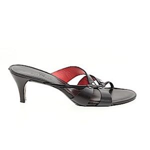 Cole Haan Leather Slip On Sandals w/ Kitten Heel